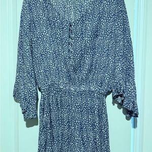 Navy Blue Printed Romper
